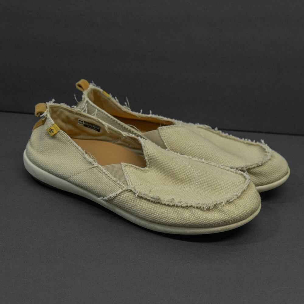 Spenco Shoe Slip On Siesta Loafer Coastal Distressed Orthotic Boat Shoe Canvas